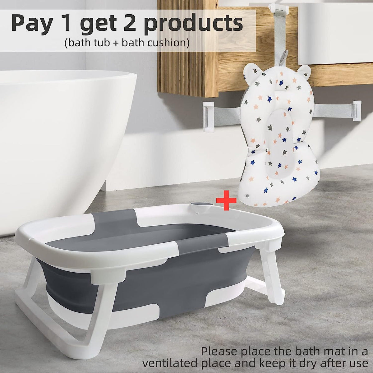 Bañera Para Bebé Con Cojín y Termómetro - ENVÍO GRATIS