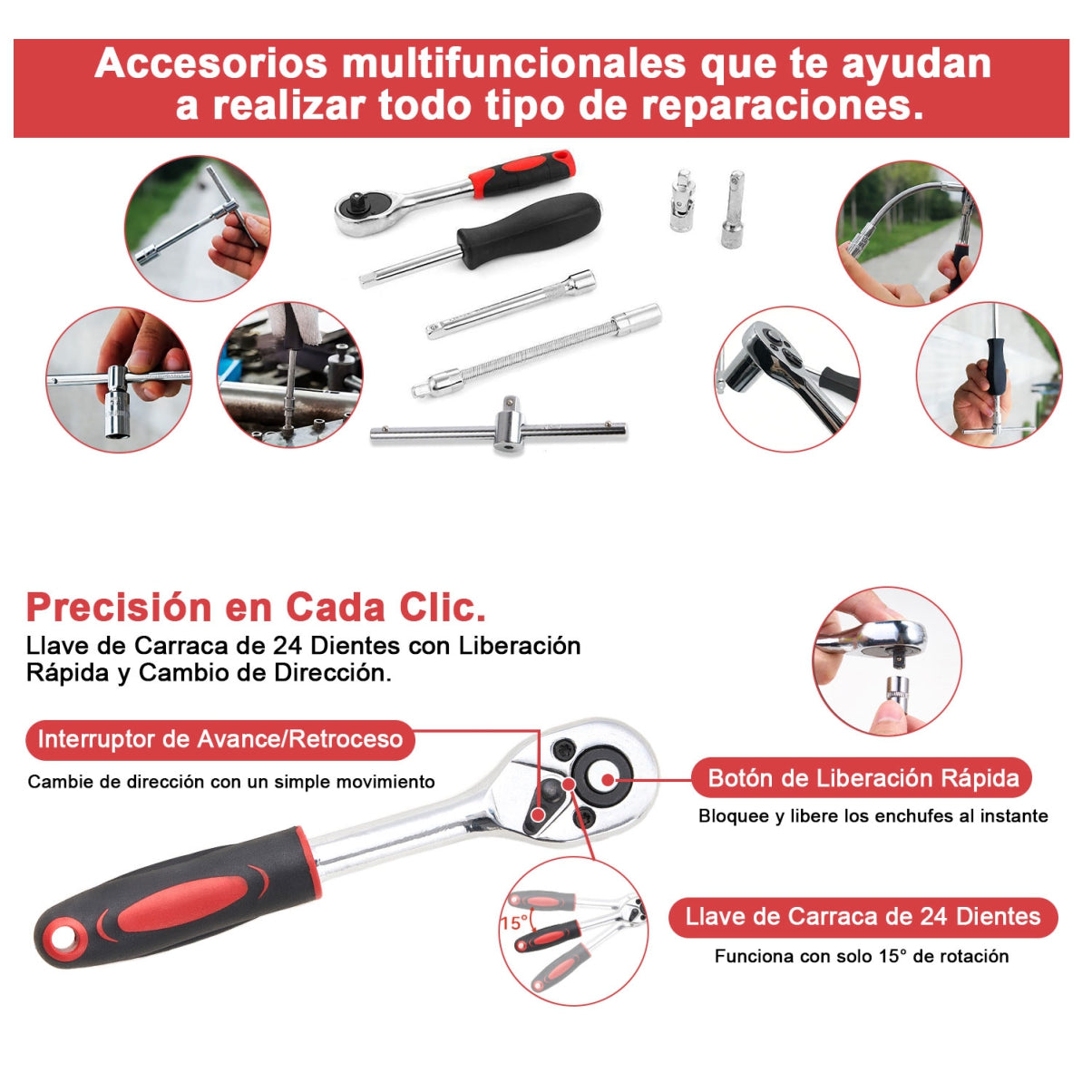 Juego herramientas 46pcs Ratchet estuche ENVIO GRATIS