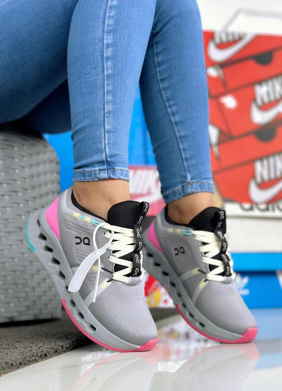 Tenis On Cloud Gris Rosa Dama pago contra entrega y envio gratis a todo colombia