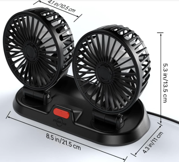 Ventilador Doble Portátil Para Carro 12v envió gratis