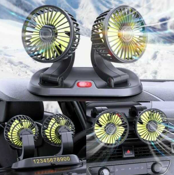 Ventilador Doble Portátil Para Carro 12v envió gratis